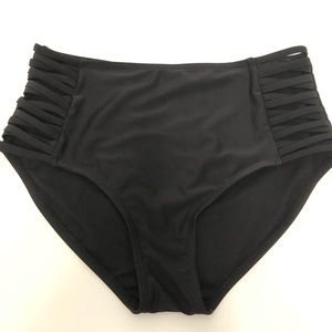 Bikini bottom black EUC cut out sides sz S